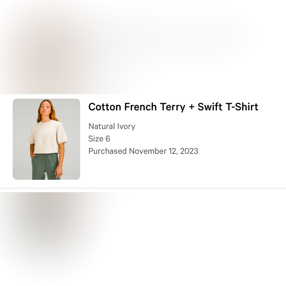 Cropped lululemon shirt. Great condition.